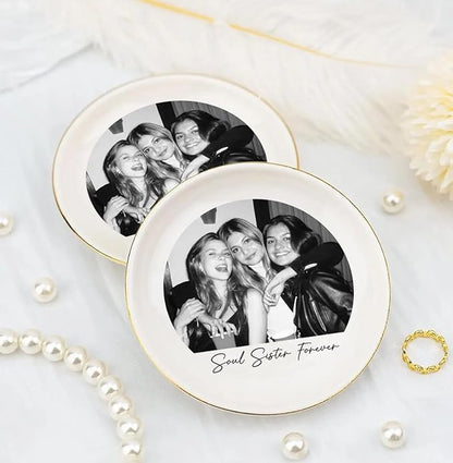 UrbanNEST Personalized Friendship Jewelry Dish, Sister Jewelry Dish, Custom Besties Gifts, Bff Gifts, Friendship Gift, Best Friend Gift for Women, Customized Jewelrys Plate, Birthday, Christmas 2