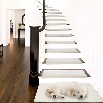 PURE ERA Carpet Stair Tread Landing Mat Area Rug Ultra Plush Shag Soft Non Slip Skid Resistant Tape Free Indoor Doormat Washable Reusable White 2' X 3'