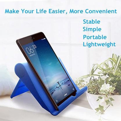 Cell Phone Stand for Desk Foldable Cell Phone Holder Desk Tablet Holder Mobile Phone Dock, Multi-Angle Universal Adjustable Tablet Dock Compatible with Most Cell Phones (Blue)