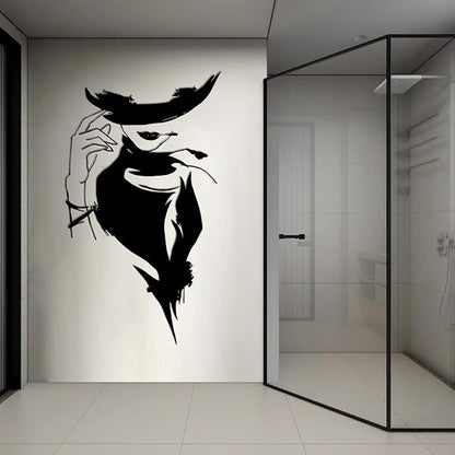 YDONVTI Elegant Lady Metal Wall Decor, Modern Woman Face Metal Wall Decor, Minimalist Female Line Wall Art, Modern Line Art for Bathroom Living Room Bathroom Office (Silver, 53"x30"/135x77cm)