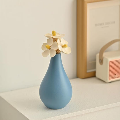 Colorful Ceramic Vase Set of 5, Small Bud Mini Vases for Flowers, Decorative Vase for Floral Arrangements, Table, Cabinet, Living Room, Entryway, Home Decorations