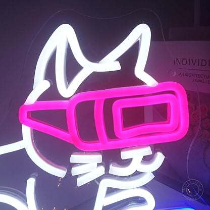 SYLHOME Game Cat Led Neon Light Sign Gamer Controller Pad Bedroom Game Room Bar Pub Man Cave Wall Sign Decor Gamer Teen Birthday Decoration USB 13"X12" Dimmer