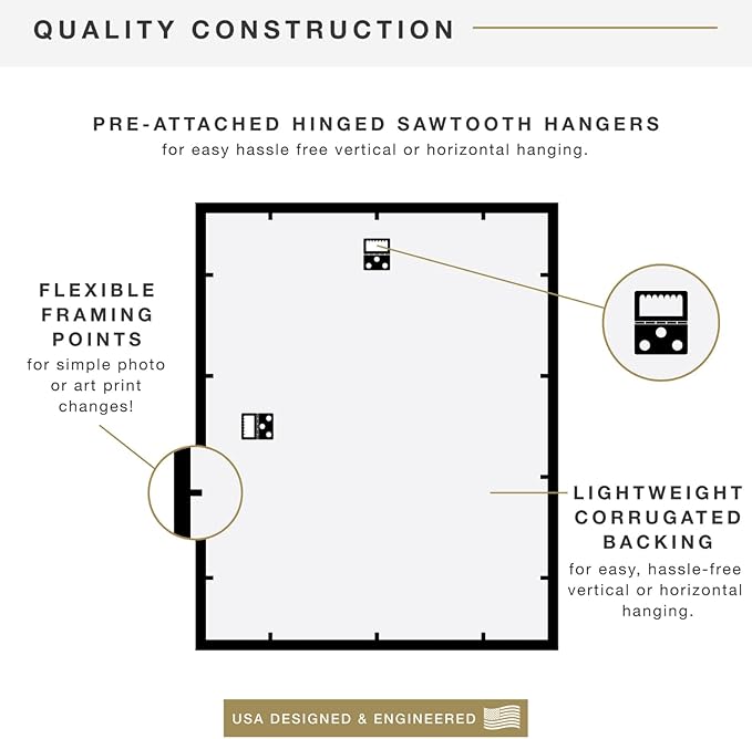 MCS Trendsetter 16x20 Poster Frame Black High-Gloss, Vertical & Horizontal Wall Hanging Large Picture Frame for Photos, Posters & Art Prints (1-Pack)