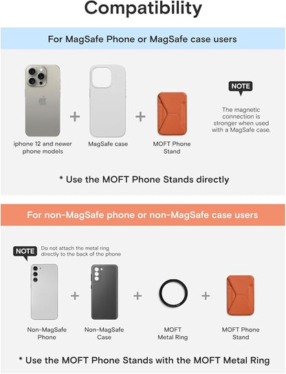 MOFT Magnetic Wallet Stand Compatible with iPhone 17/16/15/14/13/12 Series, Angle Adjustment & Magsafe Compatible MOVAS Phone Stand,Sunrise