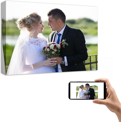 YYYYHPP Canvas Prints with Your Photos, Personalized Photo to Canvas Wall Art,Canvas Printing for Wedding, Family, Baby, Pets, Home Office Decor, Wrapped Frame 24"x18"