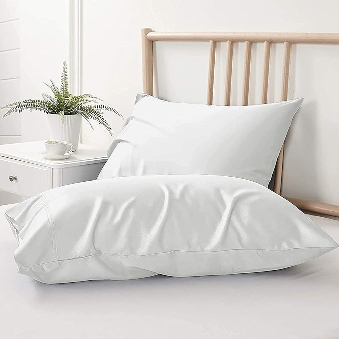Upgrade Your Bedding Experience with The Made of 100% Cotton Pillow Cases 2 Pack King Pillowcases 20" x 40" Size fits King Pillows. Envelope Closure White