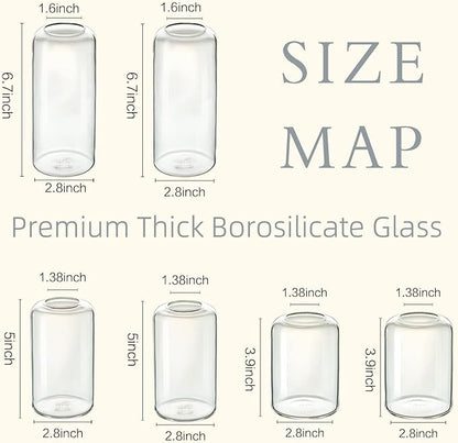 ZENS Bud Vases Set of 6, Modern Small Glasss Vase for Flower Clear Bud Vases in Bulk for Wedding Centerpiece, Blown Thicker Glass Small Vase for Flowers, Wedding Party Decorative, Home Bathroom Decor
