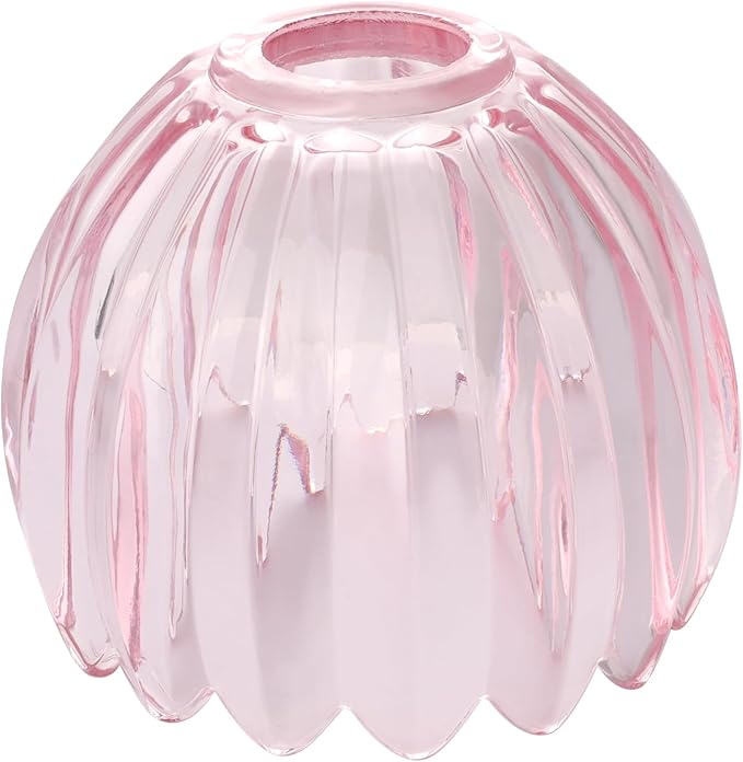 Tulip Lamp Shades Replacement, 5" Dia. * 4.25" H Pink Glass Sconce Shade Heavy and Thick for Wall Sconces Pendant Lights Ceiling Lights Chandelier, 1 Pack
