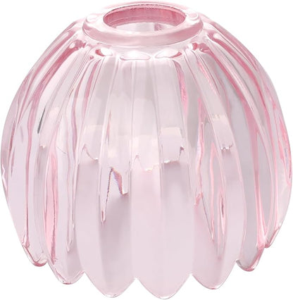 Tulip Lamp Shades Replacement, 5" Dia. * 4.25" H Pink Glass Sconce Shade Heavy and Thick for Wall Sconces Pendant Lights Ceiling Lights Chandelier, 1 Pack
