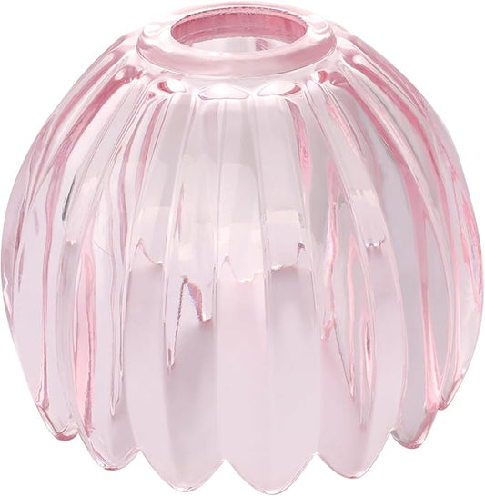 Tulip Lamp Shades Replacement, 5" Dia. * 4.25" H Pink Glass Sconce Shade Heavy and Thick for Wall Sconces Pendant Lights Ceiling Lights Chandelier, 1 Pack