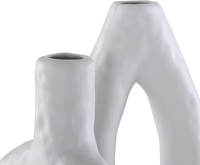 SAFAVIEH Home Collection Paolette Stone Grey Ceramic Decorative Vase Set of 2