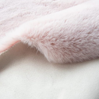 Pink Fluffy Round Rugs 6ft Large Circle Washable Faux Rabbit Shaggy Fur Rugs for Bedroom Living Room Nursery Rug Home Décor