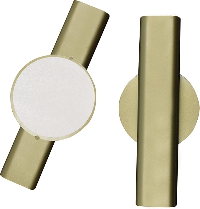7" Wall-Mounted Flower Tube, Top/Bottom Open Vase, Wall Metal Flower Tube Decoration Holder for Flower Display, Home Office Living Room Bedroom Decoration with Adhesive Material, 2pcs(Gold)