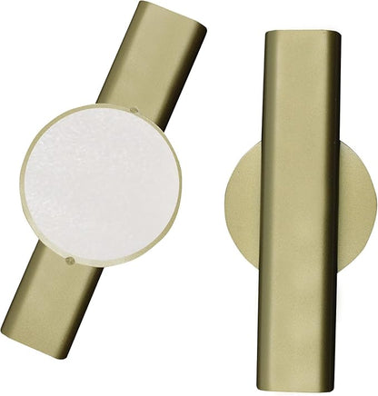 7" Wall-Mounted Flower Tube, Top/Bottom Open Vase, Wall Metal Flower Tube Decoration Holder for Flower Display, Home Office Living Room Bedroom Decoration with Adhesive Material, 2pcs(Gold)