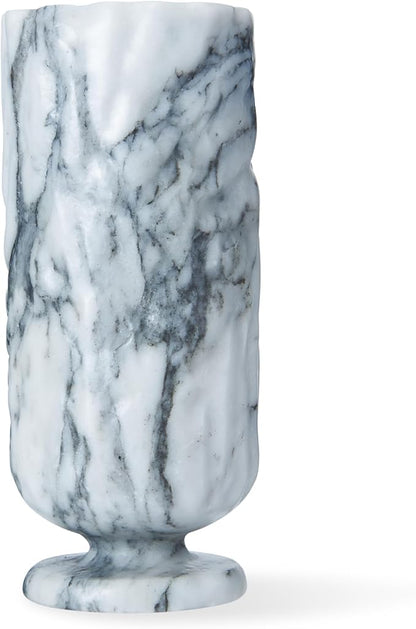 ZHOUYUESTONE Marble Vase, Hand-Carved Stone Vase for Home Decor, Artisanal Centerpiece for Farmhouse, Table, Bookshelf, Mantel, Living Room, Office, Kitchen - Classical & Rustic