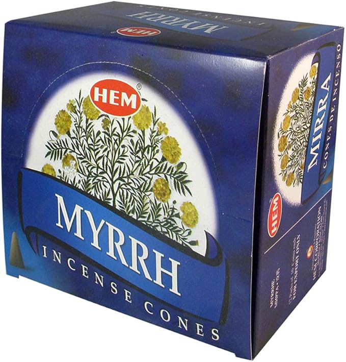 Myrrh Incense Cones and Cone Incense Burner Bundle Insence Insense Hem Incense