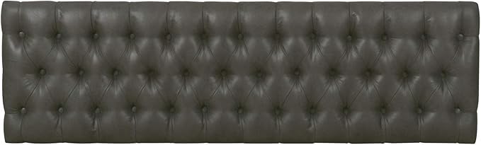 HomePop Upholstered Button Tufted Decorative Bench with Metal Base, Gray Faux Leather