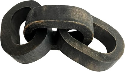 Deco Azul Wood Chain Link Decor - Coffee Table & Shelf Decor - Black