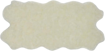 Nouvelle Legende Faux Fur Sheepskin Rug, Ultra-Soft Long Narrow Decorative Runner for Hallway, Bedroom, or Entryway, Warm in Winter, Cool in Summer, Easy Care, Neutral Color, Quattro