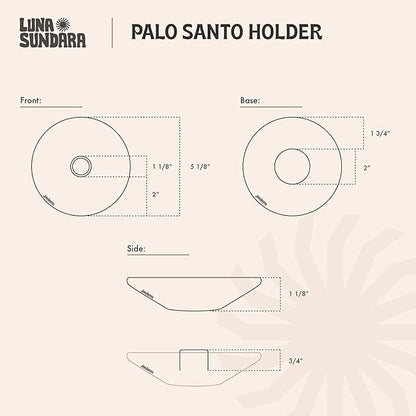 Luna Sundara Authentic Peru Pottery Palo Santo Stick Holder and Incense Holder with 5 Palo Santo Sticks Handmade Ceramic Smudge Bowl Sage Holder Peach Gift Set