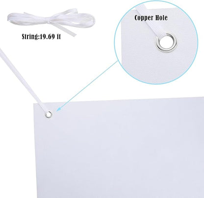 2 Pieces Large Banners Signs Polyester Oxford Cloth Sublimation Banner with Rope for Indoor Wall Outdoor Easy Hang Sign DIY Banner Sign for Business Office Supply (White,2 x 4 Feet, 2 x 6 Feet)