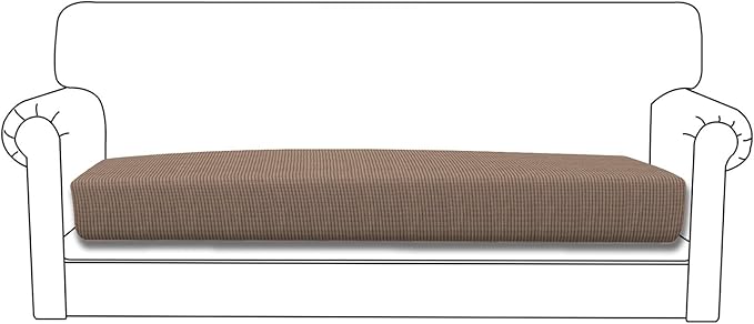Easy-Going Stretch Cushion Cover Sofa Cushion Furniture Protector Sofa Seat Sofa slipcover Sofa Cover Soft Flexibility with Elastic Bottom(Sofa Cushion, Camel)