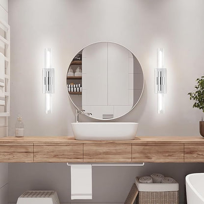 Nickle Wall Sconce, 22.8" Vanity Lights for Bathroom, Sconces Wall Lighting 2-Light, Modern Wall Lamps for Bedroom Living Room Bathroom Hallway