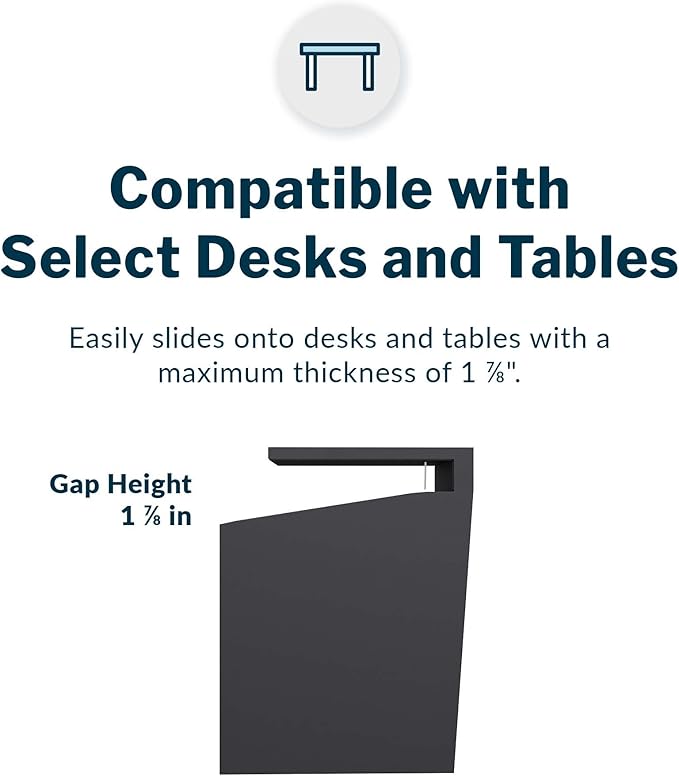 Vari Hanging Desk Cubby - Under Desk Easy Mount Office Organizer & File Storage Holder - Durable Powder-Coated Steel with Writable Glass Marker Board - Ideal Home or Office Accessory - 50 lb Capacity