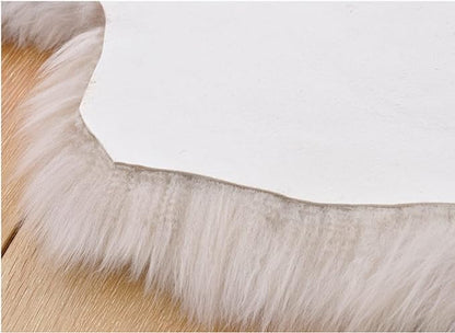 HUAHOO Premium Genuine Sheepskin Rug Linen Real Australia Sheepskin Natural Luxury Fluffy Lambskin Fur Area Rug Seat Covers for Kids Bedroom Sofa Chair Cover Pets Dogs Mat Quarto Pelt/4' x 6' Linen