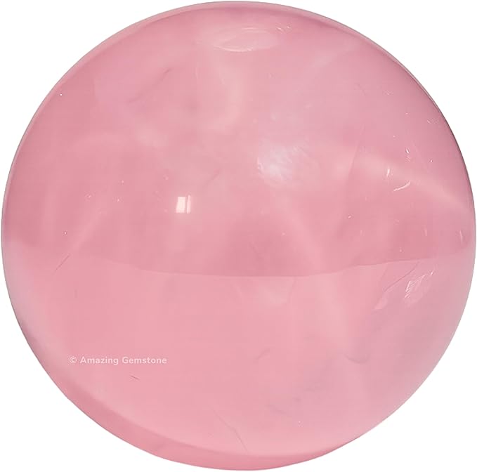 Amazing Gemstone Star Rose Quartz Crystal Ball with Stand - 1.5 Inches Crystal Sphere Meditation Balls for Witchcraft and Decorative Balls