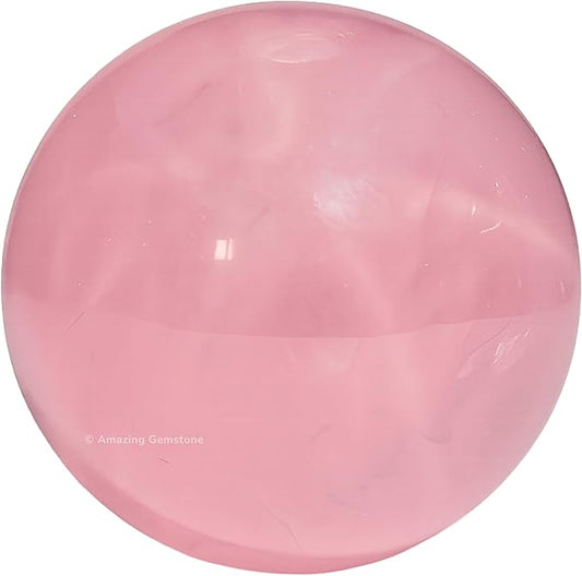 Amazing Gemstone Star Rose Quartz Crystal Ball with Stand - 1.5 Inches Crystal Sphere Meditation Balls for Witchcraft and Decorative Balls
