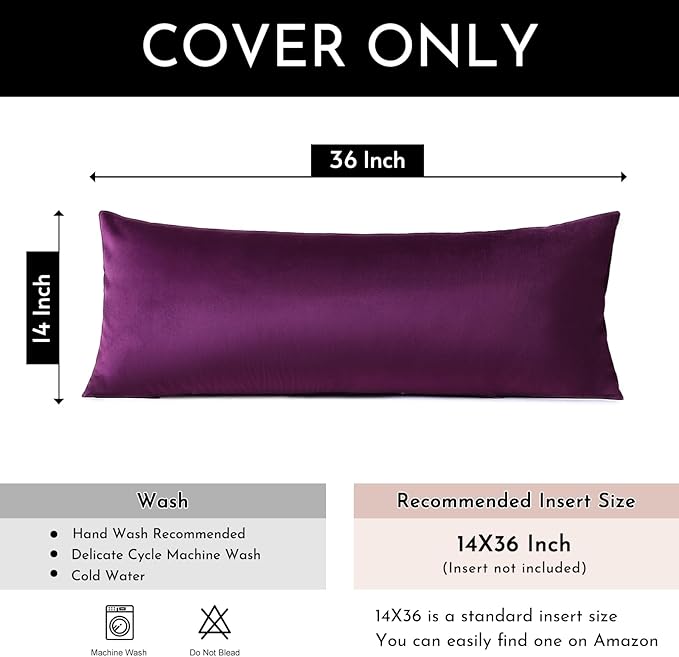 Artscope Luxury Velvet Lumbar Pillow Cover Super Soft Decorative Rectangle Throw Pillow Covers Case Cushion Covers for Sofa Couch Bedroom Car Decor 14x36 Inch Eggplant Purple