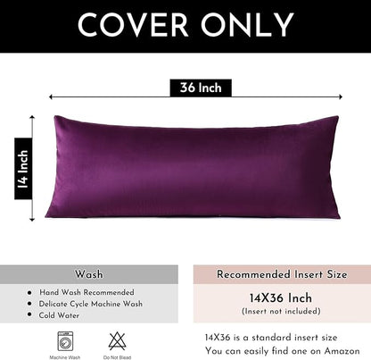 Artscope Luxury Velvet Lumbar Pillow Cover Super Soft Decorative Rectangle Throw Pillow Covers Case Cushion Covers for Sofa Couch Bedroom Car Decor 14x36 Inch Eggplant Purple