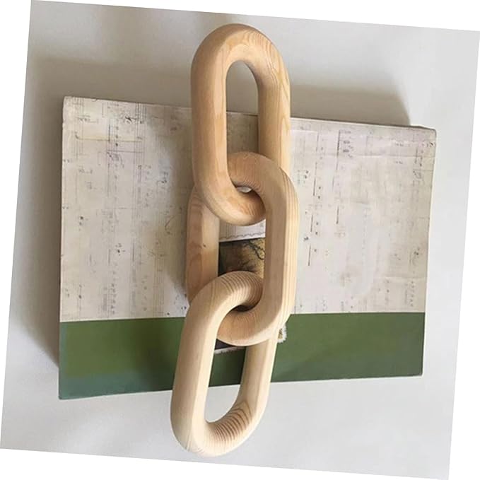 STOBOK Minimalist Decor Wooden Chain Link Decor Wood Knot Decoration Home Wall Decorations