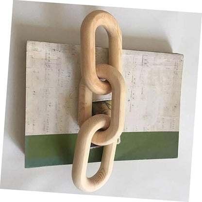 STOBOK Minimalist Decor Wooden Chain Link Decor Wood Knot Decoration Home Wall Decorations
