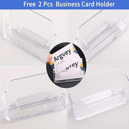 Argvey Acrylic Brochure Holder 8.5 x 11 inches, 4 Pack Clear Brochure Display Stand with Removable Divider for Trifold 4 Inches Wide Pamphlet, Plastic Flyer Holder for Magazine, Literature, Booklet