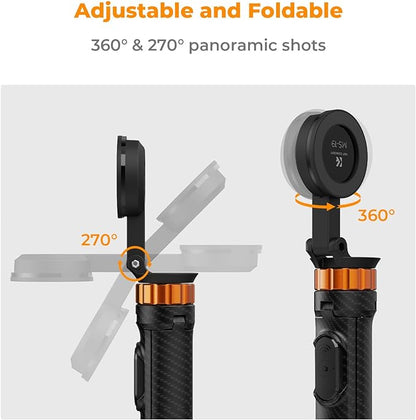 K&F Concept 63'' Magnetic Selfie Stick Tripod, Lightweight Cellphone Stand with Wireless Remote, Compatible with iPhone 17 Pro Max/16/15/14/13/12 Series and All Phones