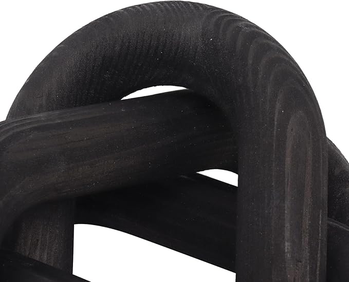 Wood Knot Decor, Home Decor Living Room 3 Link Wood Chain Link Decor Coffee Table Decor Table Decor Modern Decor for Home(Black)