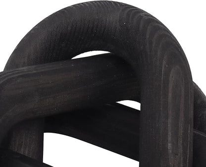 Wood Knot Decor, Home Decor Living Room 3 Link Wood Chain Link Decor Coffee Table Decor Table Decor Modern Decor for Home(Black)