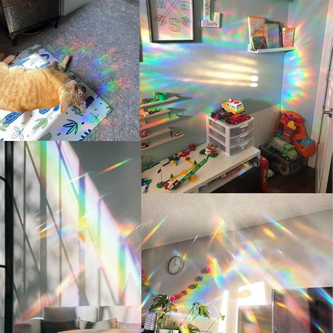 8 Inch Sun Catchers Indoor Window, Acrylic Rainbow Suncatcher Window Hanging Decoration for Living Room Bedroom Summer Home Balcony Ornaments Decoration (64 Leaf)