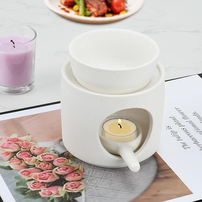 White Burner, Ceramic Tealight Warmer, Scented Oil Diffuser, White Ceramic Tea Light Candle Holder
