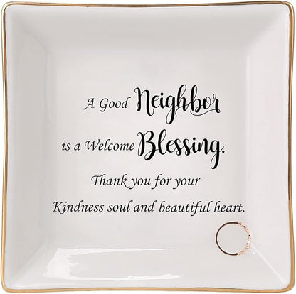 HOME SMILE Ceramic Ring Dish Jewelry Tray for Mom Sister Friends