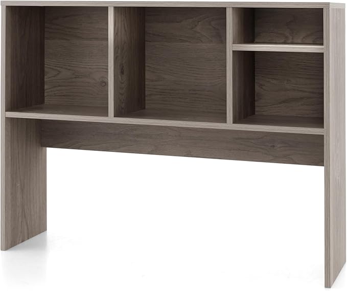 Desktop Bookshelf, 2-Tier Display Organizer Shelf Rack, Dorm Desk Hutch, Desk Shelf for Top of Desk, Multipurpose Wood Counter Top Bookcase for Office Home
