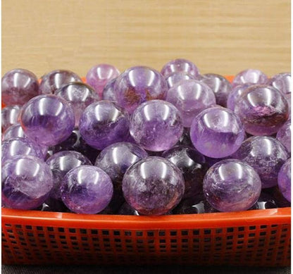 Natural Amethyst Healing Crystal Gemstone Sphere Ball for Reiki Balancing Meditation Energy Home and Office Decoration 40mm 100grams (4cm, Amethyst)