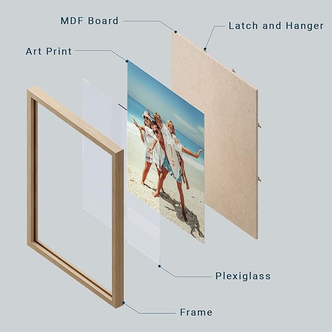 wall26 Custom Framed Poster Wall Art for Living Room, Bedroom Canvas Prints for Home Decoration Ready to Hang - 11"x14" Natural