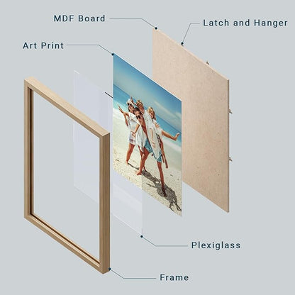 wall26 Custom Framed Poster Wall Art for Living Room, Bedroom Canvas Prints for Home Decoration Ready to Hang - 11"x14" Natural