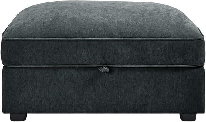 Ottoman - Chenille Grey with Storage & Comfort