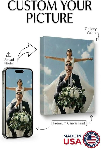 Custom Canvas Prints with Your Photos, Frameless Wall Art Canvas, Personalized Photo Print for Home Decor, Family & Pet Pictures, Gifts for Birthday & Anniversary, Made in USA (36"L x 24"W)