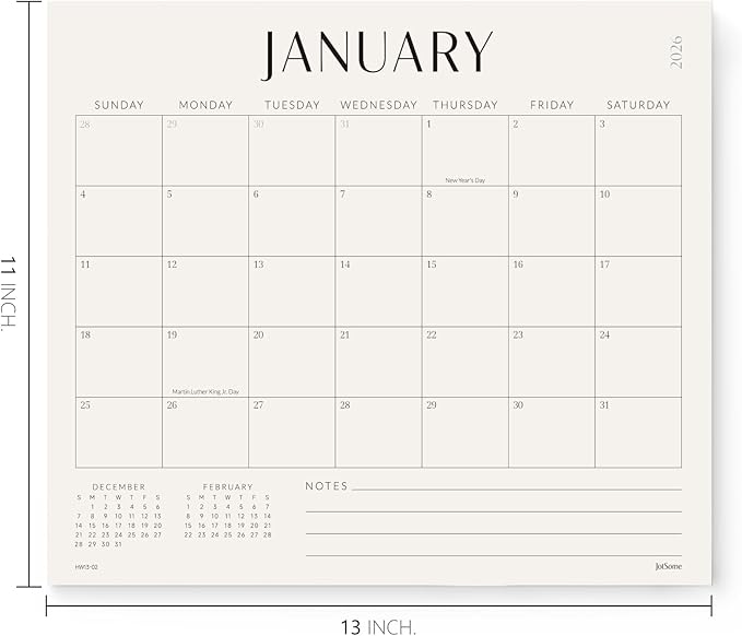 Jotsome Magnetic Calendar for Refrigerator 2026-2027, Monthly Fridge Calendar From January 2026 to June 2027 13x11 inch, Easy Planning, Gift for the Holidays or Christmas