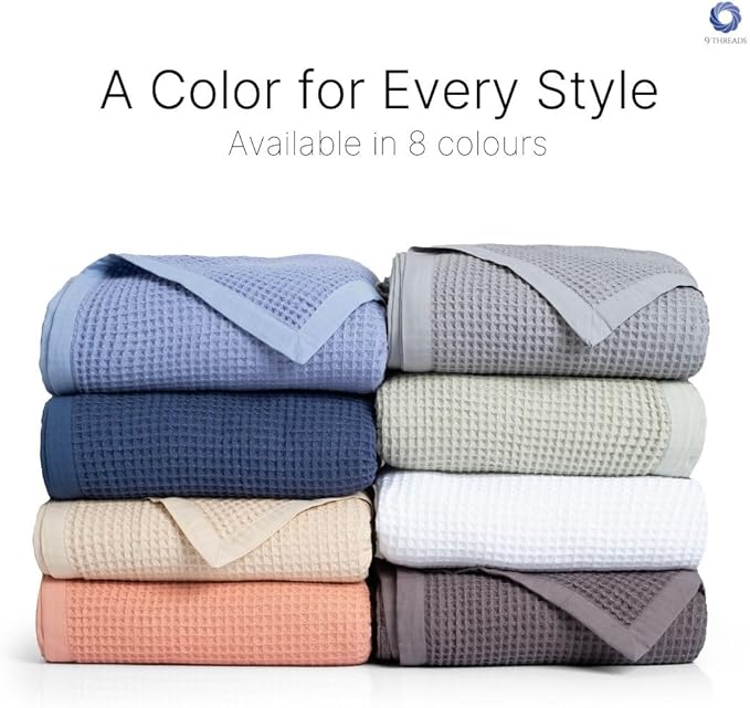 GOTS Certified Organic Cotton Waffle Weave Blanket, King Bed Size,108"X90" Cozy Throw Blanket for Couch, Modern Home Decor, Throw Blankets,Waffle Blanket, Soft Bed Blankets -Scottish Grey